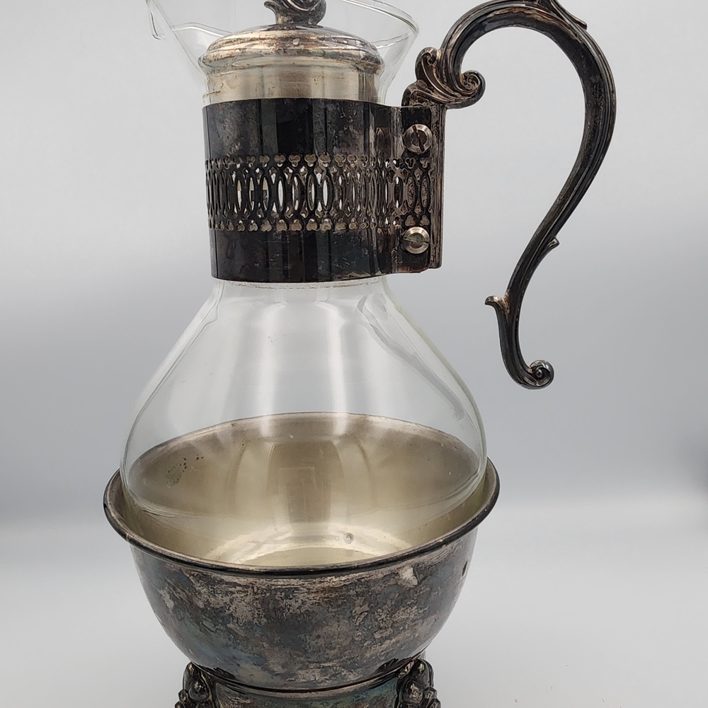 Elegant F.B. Rogers Silver and Glass Carafe